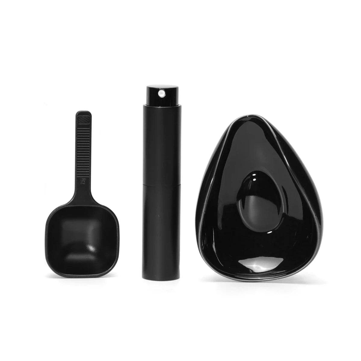Coffee Bean Dosing Cup and Spray Bottle Kit - Ceramic Tray with Sprayer and Spoon, Perfect for Baristas and Espresso Enthusiasts