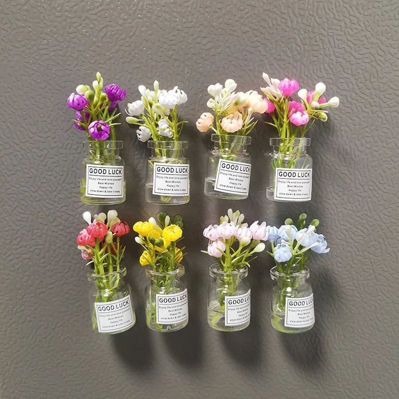 Miniature Flower Vases Fridge Magnets