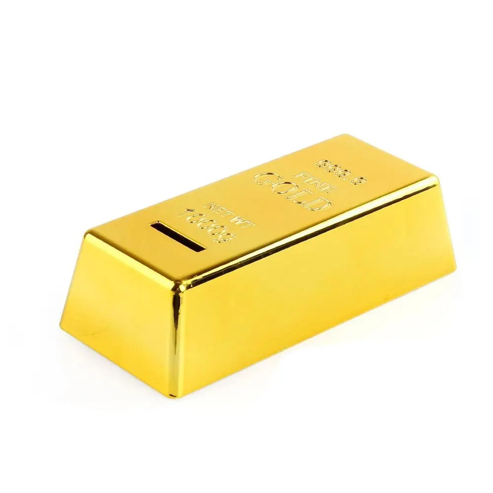 Unique Plastic Gold Bullion Bar Children Birthday Gifts Bullion Prop Simulation Coin Case Coin Bank Saving Money Box Piggy Bank