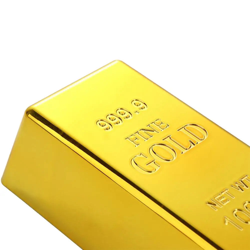 Unique Plastic Gold Bullion Bar Children Birthday Gifts Bullion Prop Simulation Coin Case Coin Bank Saving Money Box Piggy Bank