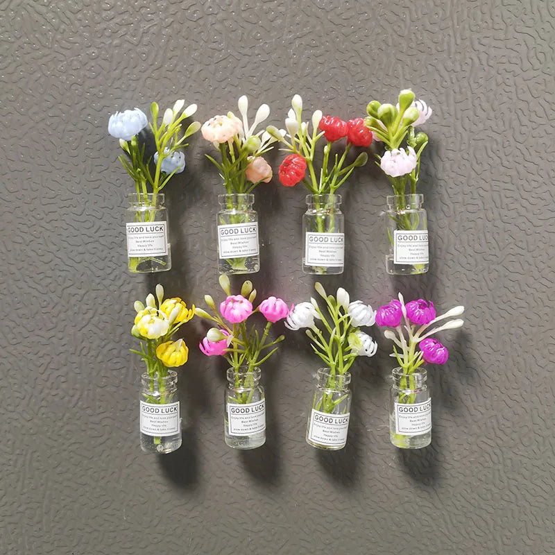 Miniature Flower Vases Fridge Magnets