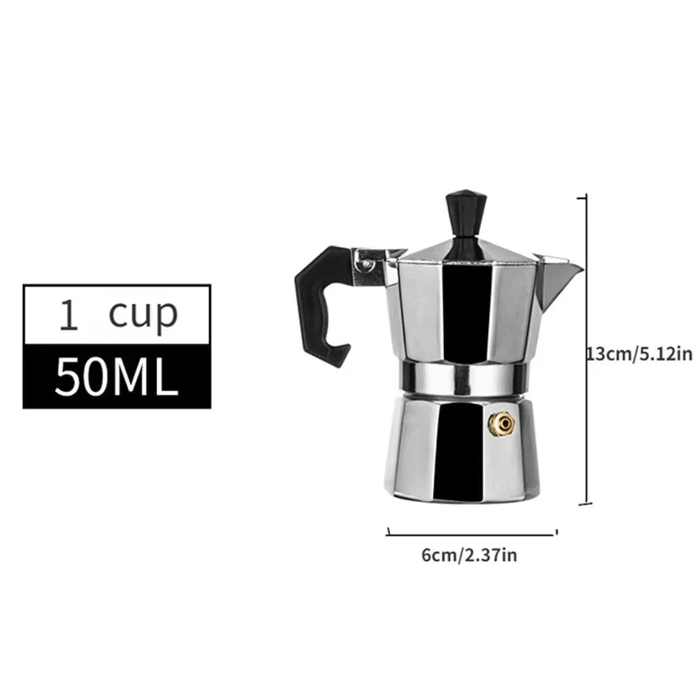 Classic Stovetop Moka Pot, Aluminum Espresso Maker with Replacement Parts, Cuban Coffee Maker for Home & Camping Use
