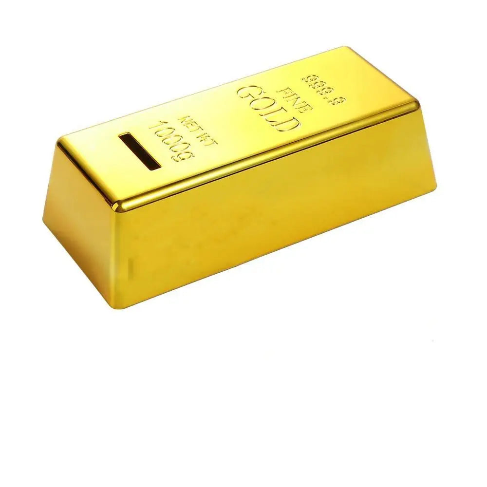Unique Plastic Gold Bullion Bar Children Birthday Gifts Bullion Prop Simulation Coin Case Coin Bank Saving Money Box Piggy Bank