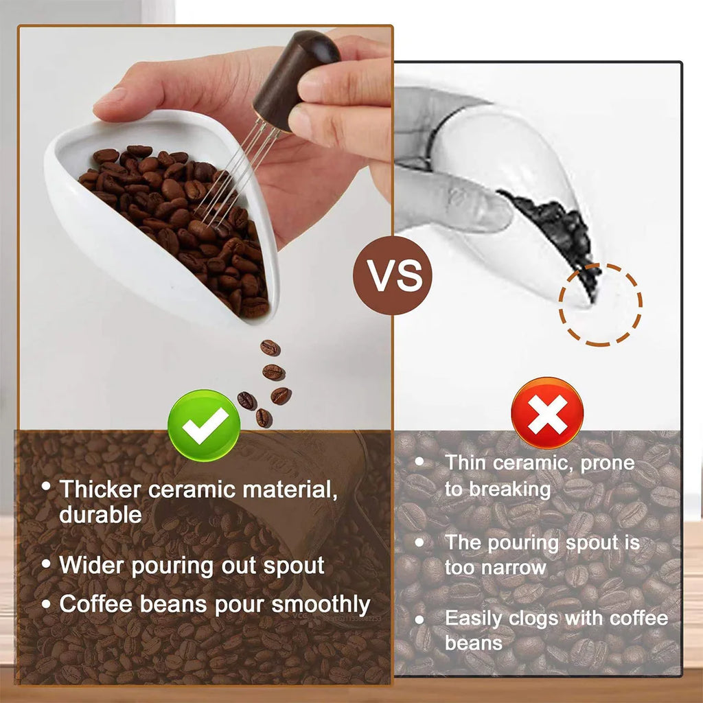 Coffee Bean Dosing Cup and Spray Bottle Kit - Ceramic Tray with Sprayer and Spoon, Perfect for Baristas and Espresso Enthusiasts