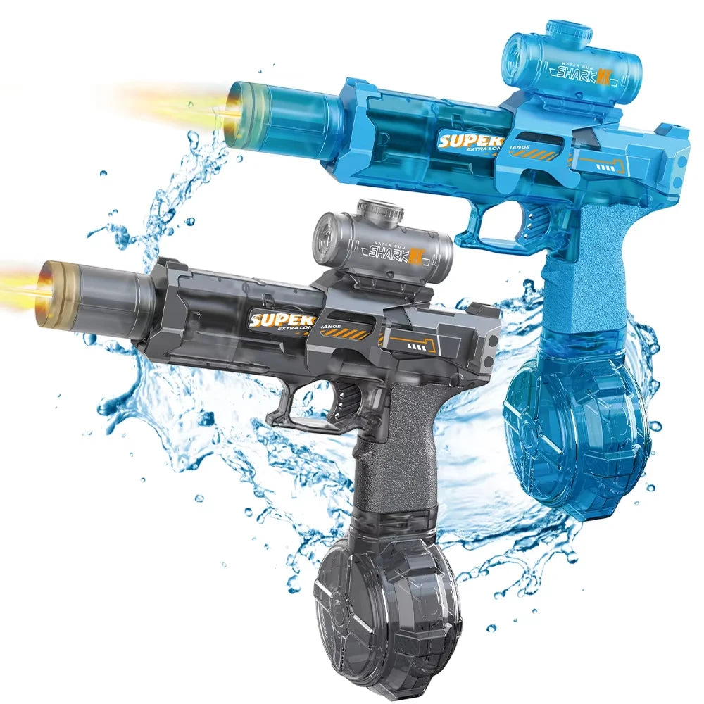 HUIQIBAO Electric Pulse Water Gun Simulated Flame Sensor Light Fully Automatic Fights Toy Water Pistol Outdoor Beach Toys Adult