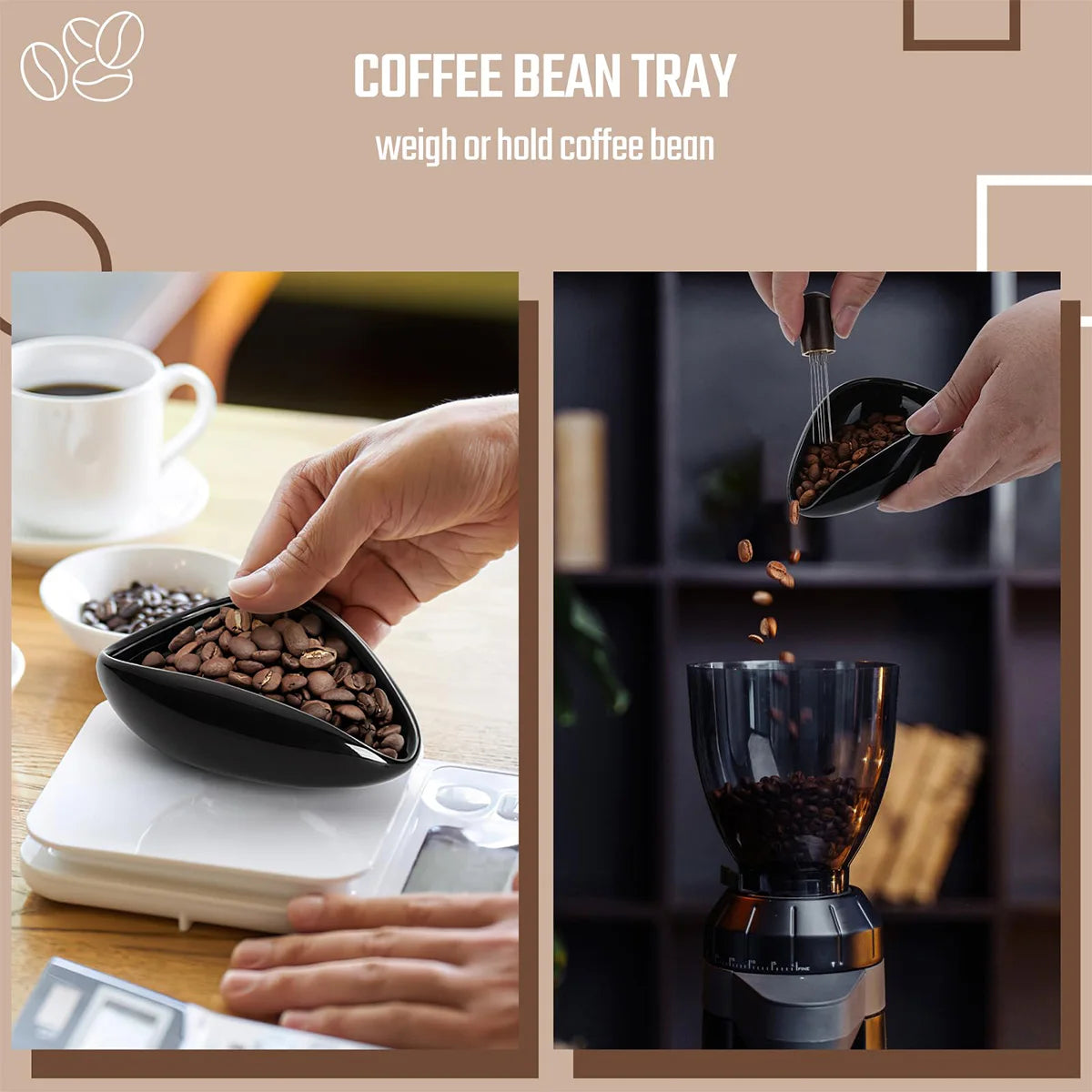 Coffee Bean Dosing Cup and Spray Bottle Kit - Ceramic Tray with Sprayer and Spoon, Perfect for Baristas and Espresso Enthusiasts