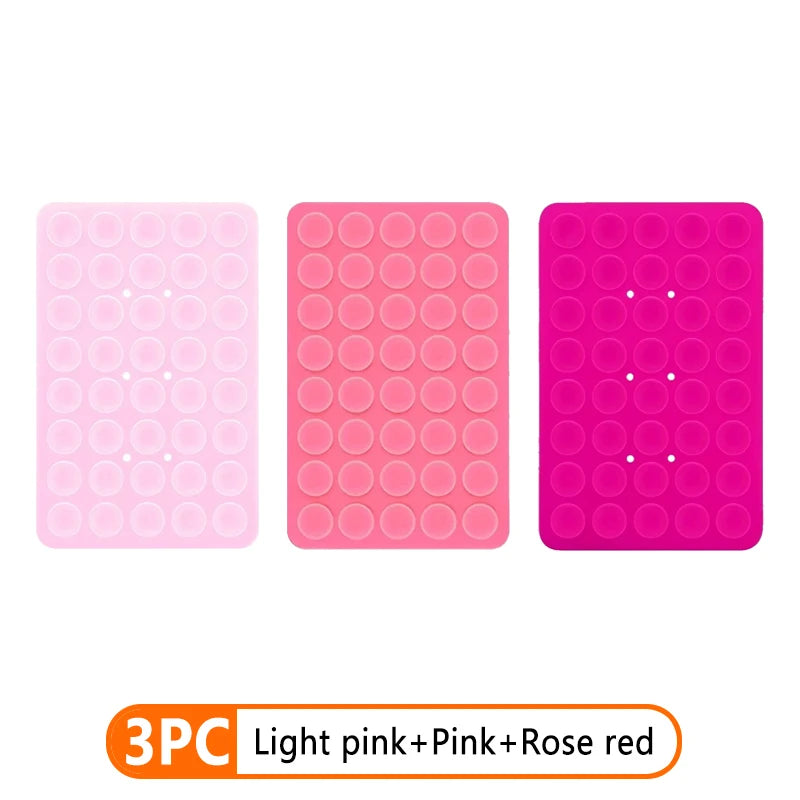 1-3pcs Double Sided Silicone Suction Cup Phone Case Detachable Stand Anti-Slip Mobile Phone Fixed Pad For Hands-Free Selfies