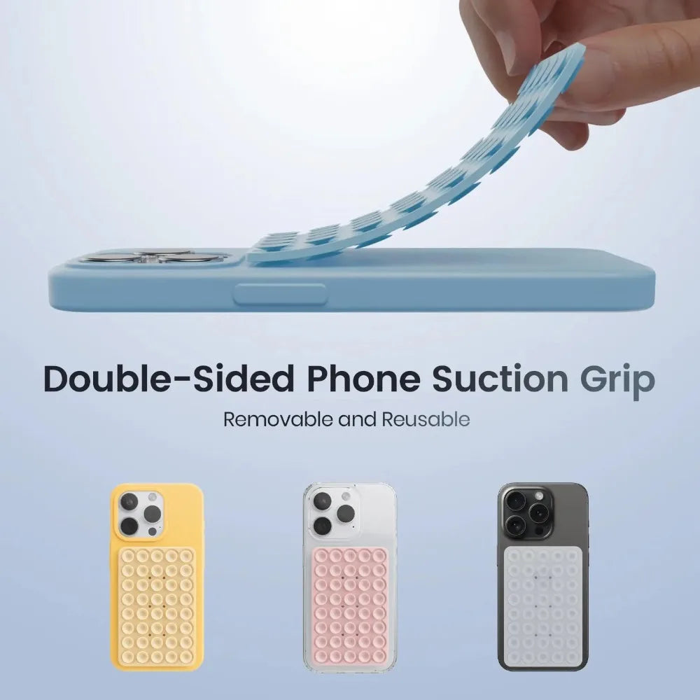 1-3pcs Double Sided Silicone Suction Cup Phone Case Detachable Stand Anti-Slip Mobile Phone Fixed Pad For Hands-Free Selfies
