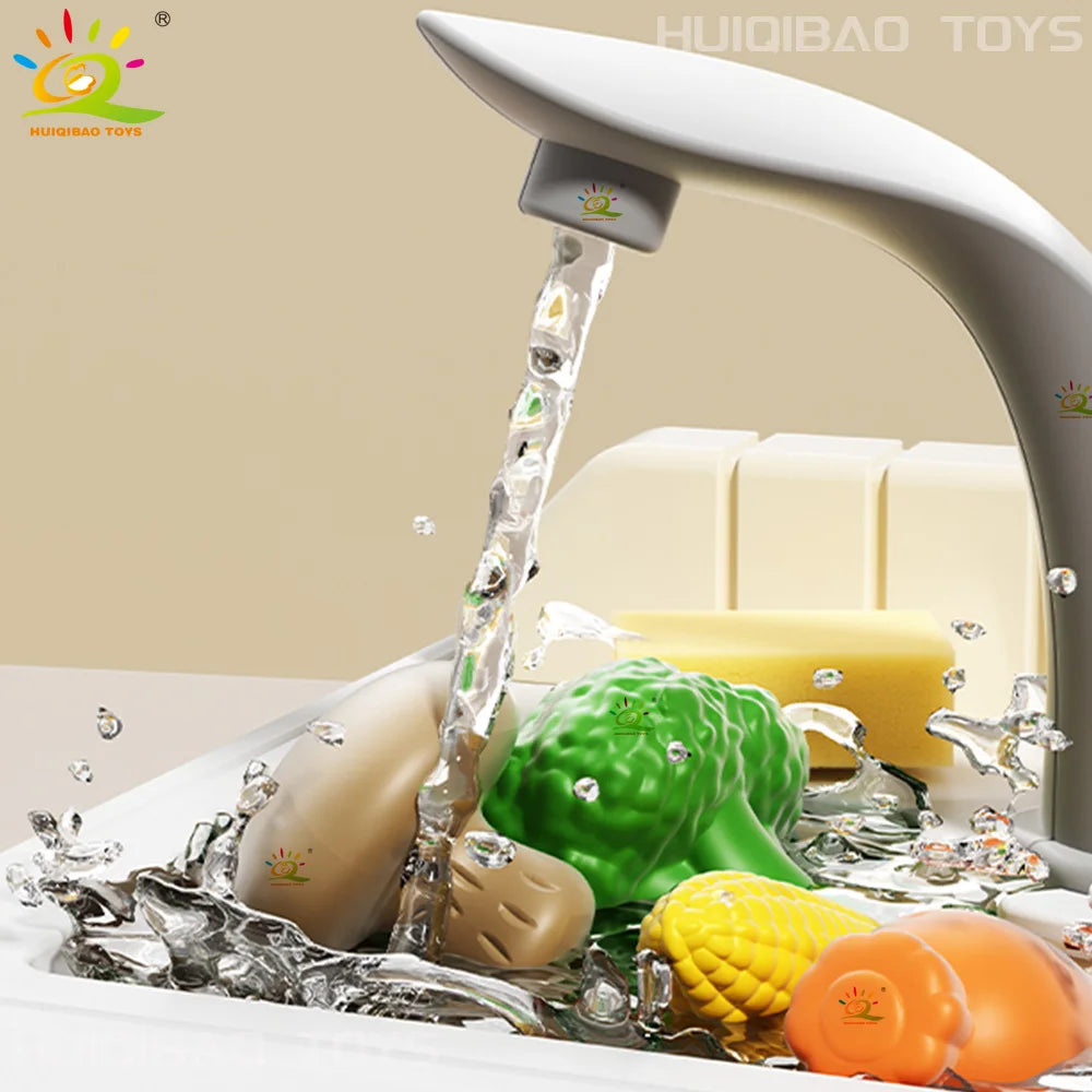 3in1 Baby Kitchen Toy Dish Wash Sink Grill Electric Dishwasher for Playing Pretend Role Play Housework Educational Toys Children