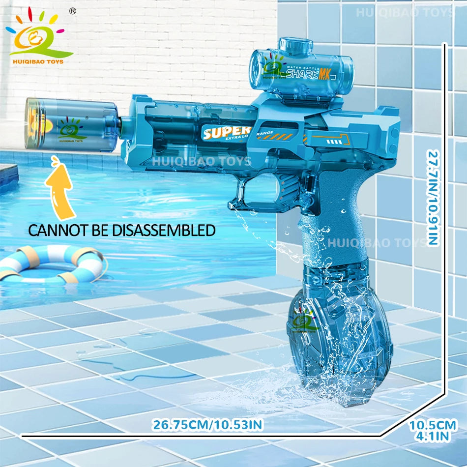 HUIQIBAO Electric Pulse Water Gun Simulated Flame Sensor Light Fully Automatic Fights Toy Water Pistol Outdoor Beach Toys Adult