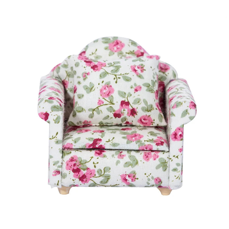 Miniature Sofa with Pillow Set