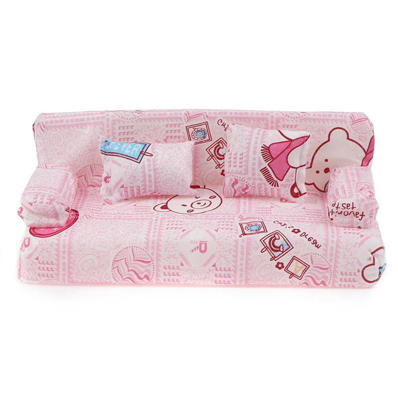 Miniature Sofa with Pillow Set