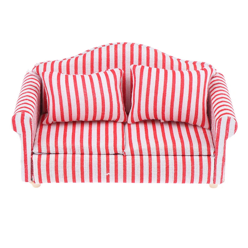 Miniature Sofa with Pillow Set