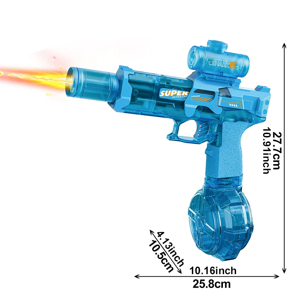 HUIQIBAO Electric Pulse Water Gun Simulated Flame Sensor Light Fully Automatic Fights Toy Water Pistol Outdoor Beach Toys Adult