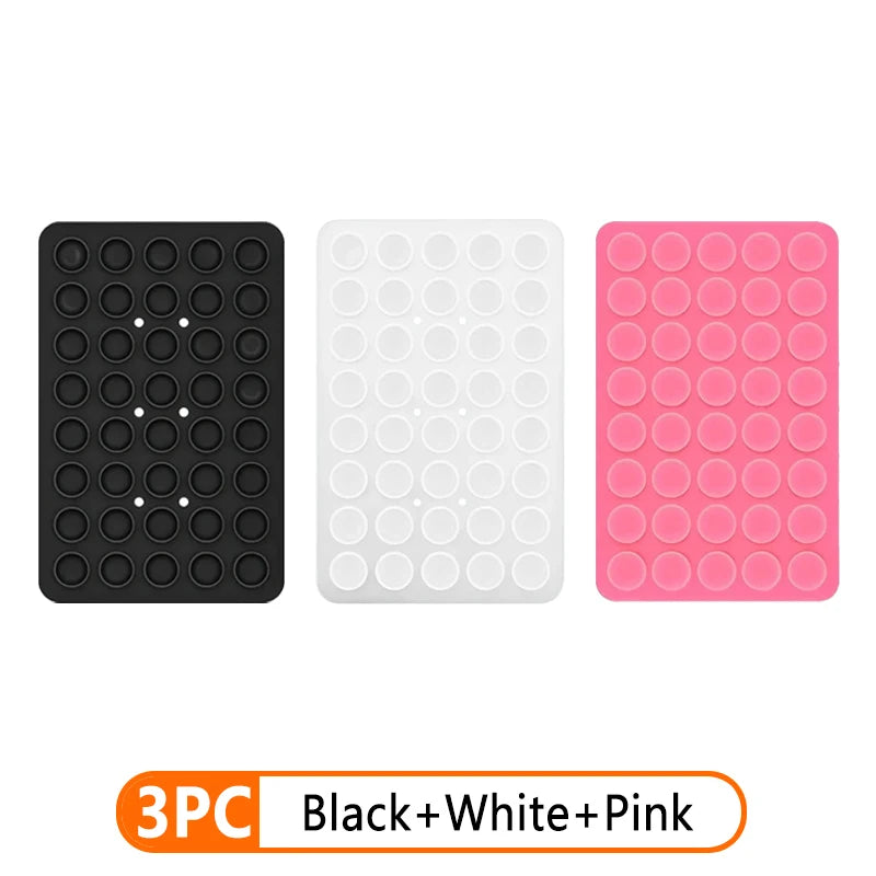1-3pcs Double Sided Silicone Suction Cup Phone Case Detachable Stand Anti-Slip Mobile Phone Fixed Pad For Hands-Free Selfies