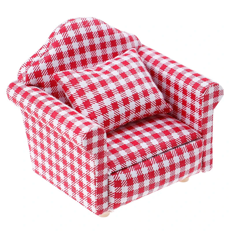 Miniature Sofa with Pillow Set