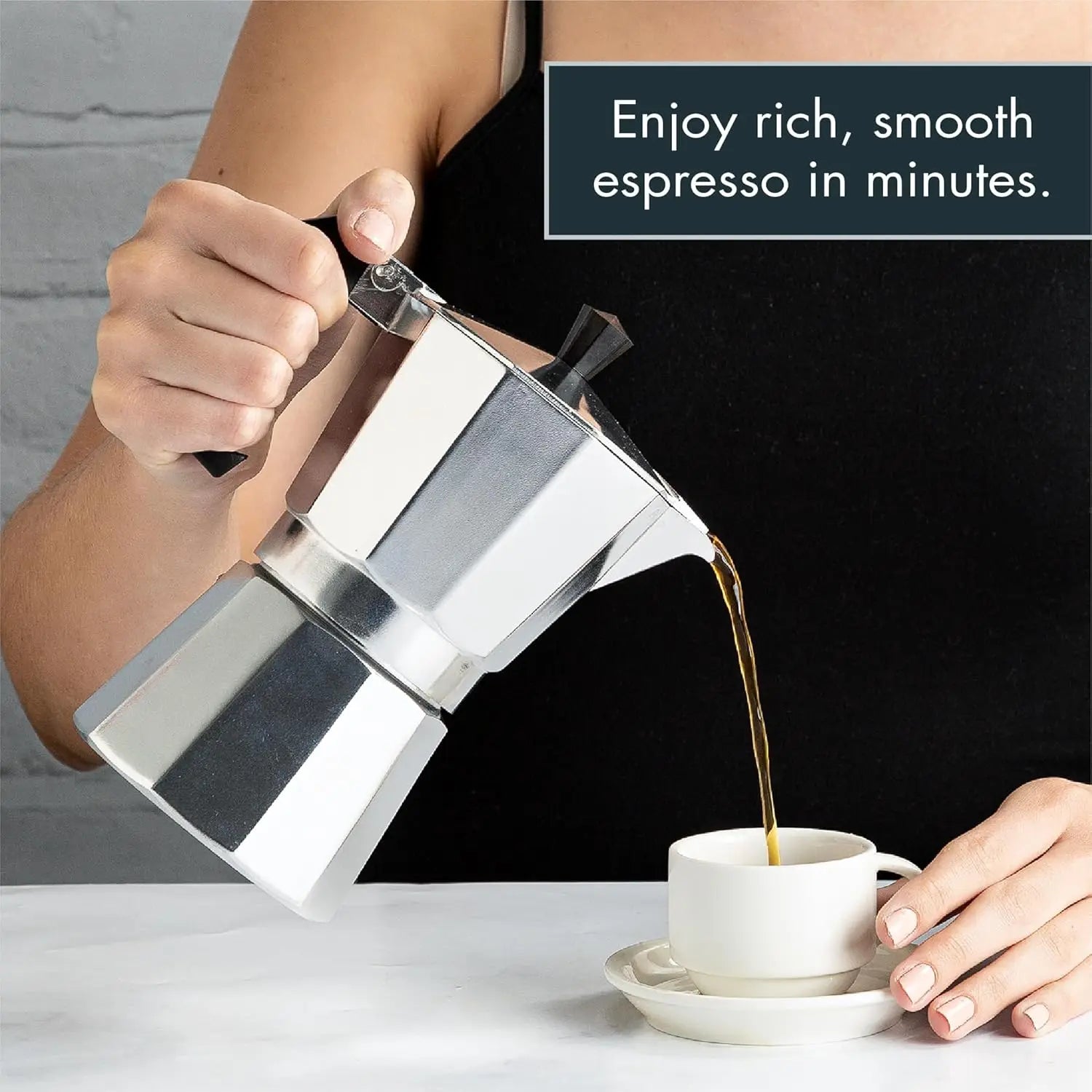 Classic Stovetop Moka Pot, Aluminum Espresso Maker with Replacement Parts, Cuban Coffee Maker for Home & Camping Use
