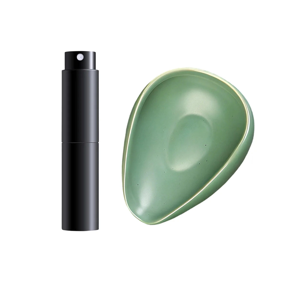 Coffee Bean Dosing Cup and Spray Bottle Kit - Ceramic Tray with Sprayer and Spoon, Perfect for Baristas and Espresso Enthusiasts