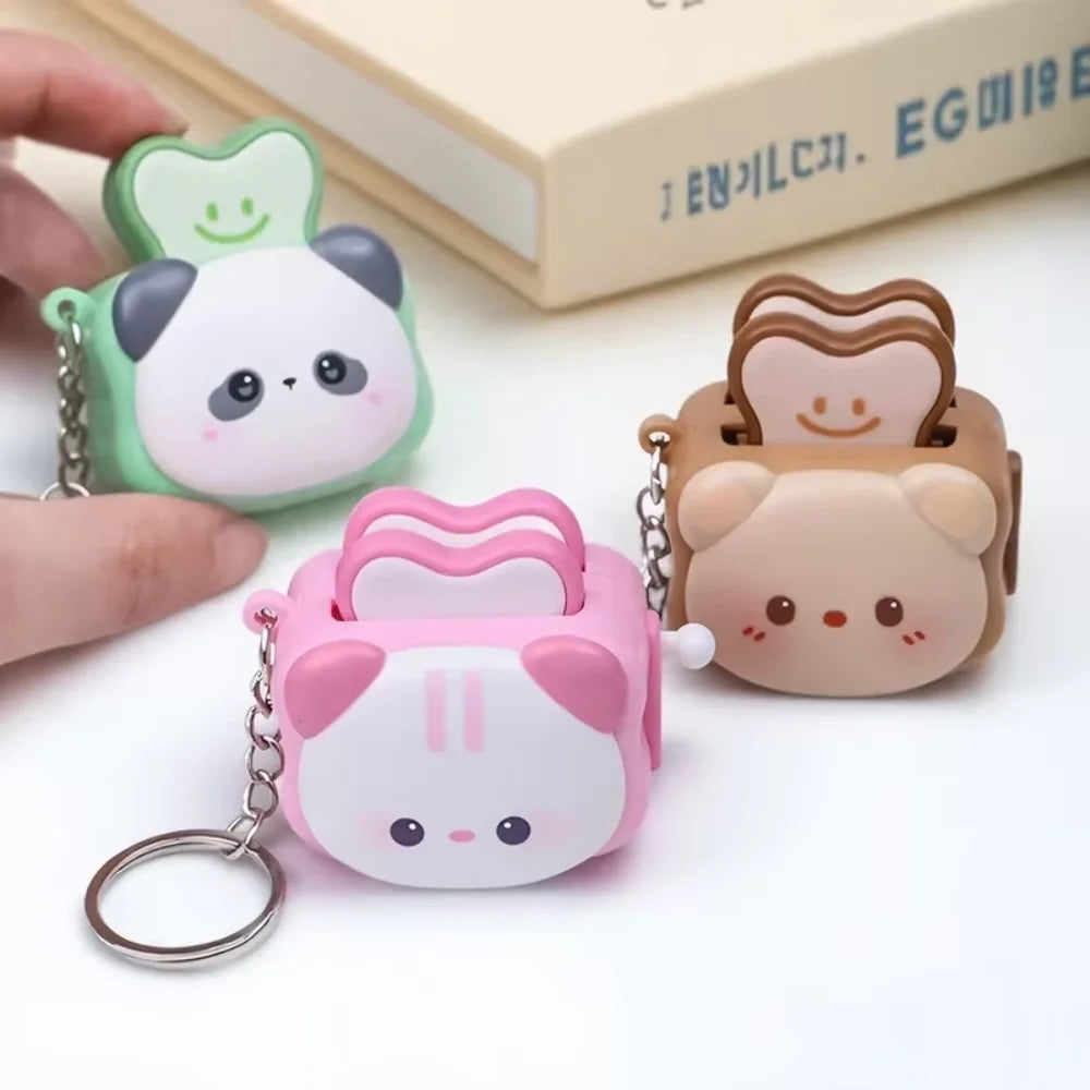 Cute Bread Maker Panda Creative Keychain Decompression Toy Accessories Exquisite Keychain Cartoon Gift
