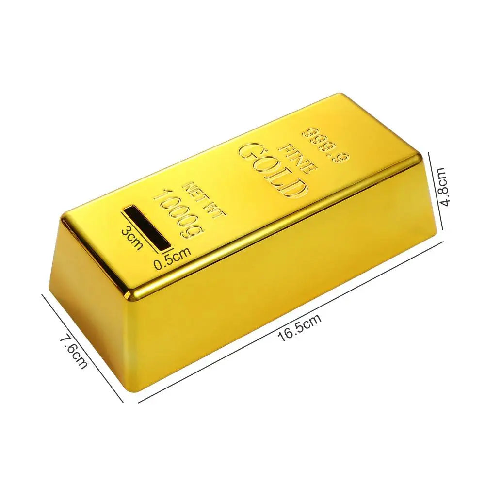 Unique Plastic Gold Bullion Bar Children Birthday Gifts Bullion Prop Simulation Coin Case Coin Bank Saving Money Box Piggy Bank