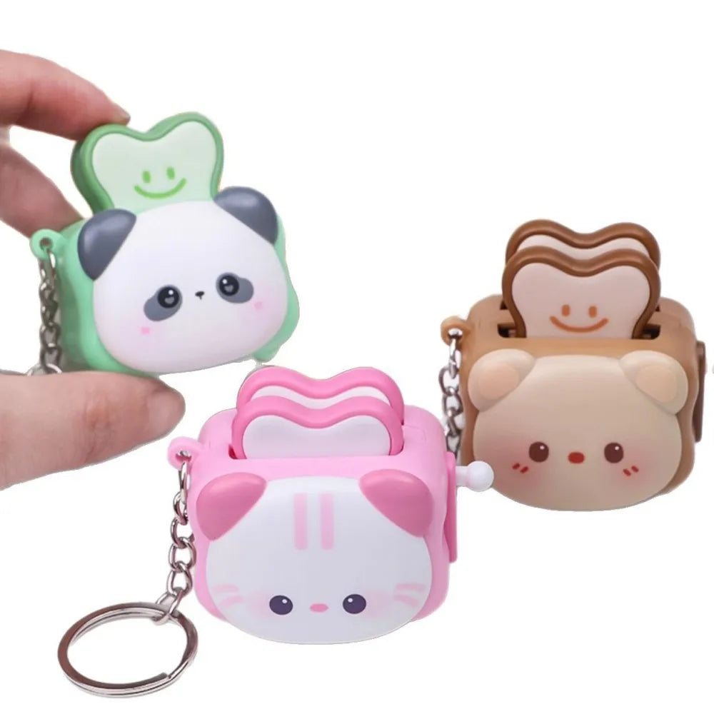 Cute Bread Maker Panda Creative Keychain Decompression Toy Accessories Exquisite Keychain Cartoon Gift