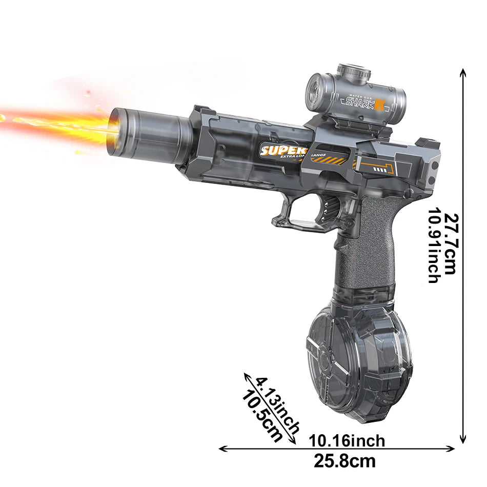 HUIQIBAO Electric Pulse Water Gun Simulated Flame Sensor Light Fully Automatic Fights Toy Water Pistol Outdoor Beach Toys Adult