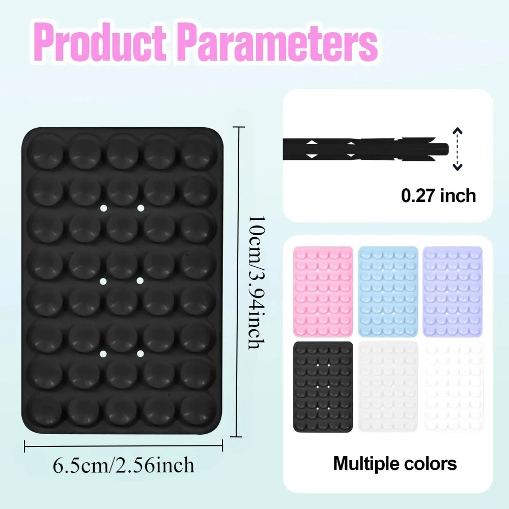 1-3pcs Double Sided Silicone Suction Cup Phone Case Detachable Stand Anti-Slip Mobile Phone Fixed Pad For Hands-Free Selfies