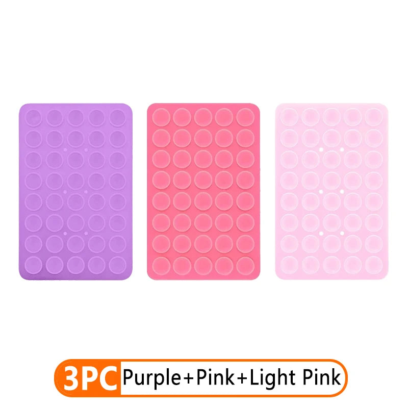1-3pcs Double Sided Silicone Suction Cup Phone Case Detachable Stand Anti-Slip Mobile Phone Fixed Pad For Hands-Free Selfies